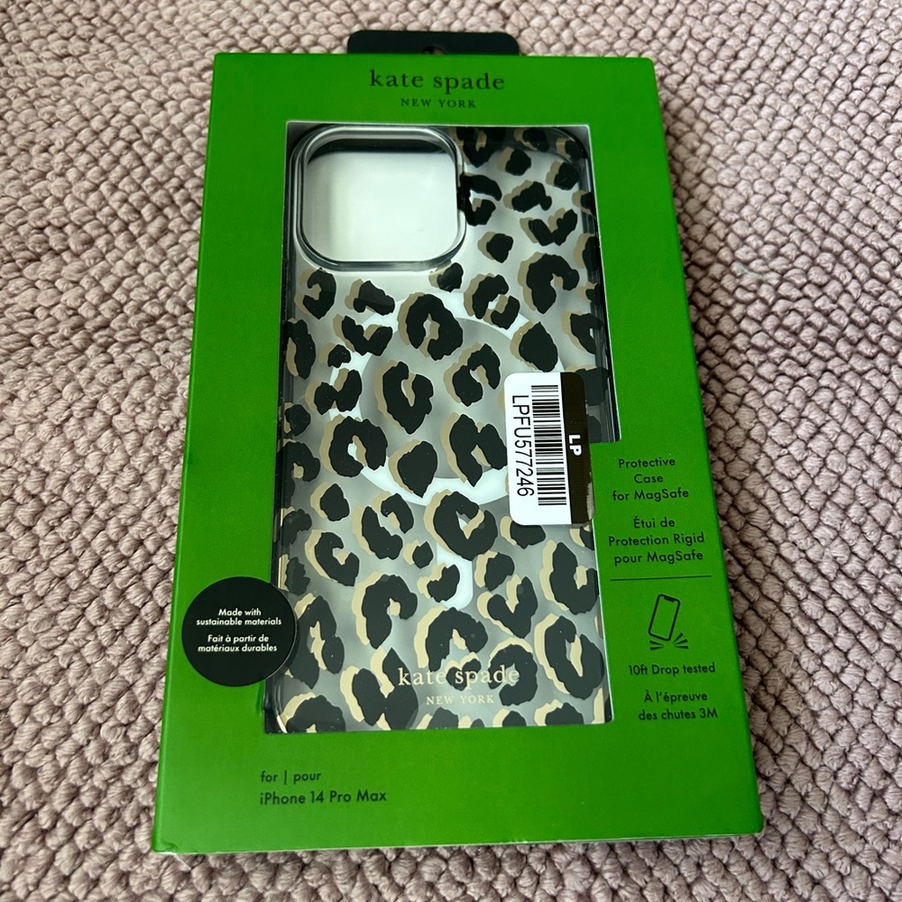 Kate Spade New York Leopard Print iPhone 14 Pro Max Phone Case with MagSafe